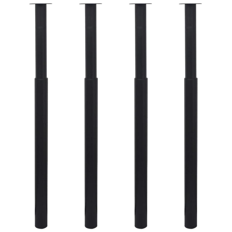 vidaXL Telescopic Table Legs 4 pcs Black 710 mm-1100 mm