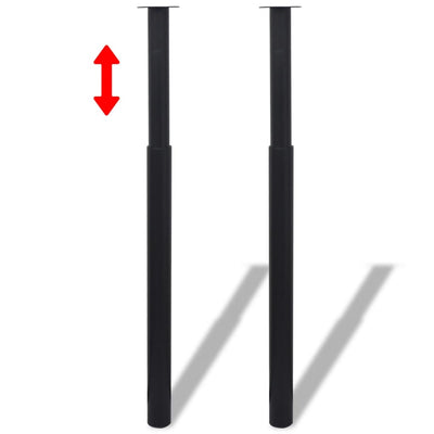 vidaXL Telescopic Table Legs 4 pcs Black 710 mm-1100 mm