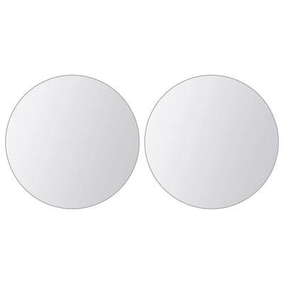 vidaXL 16 pcs Mirror Tiles Round Glass