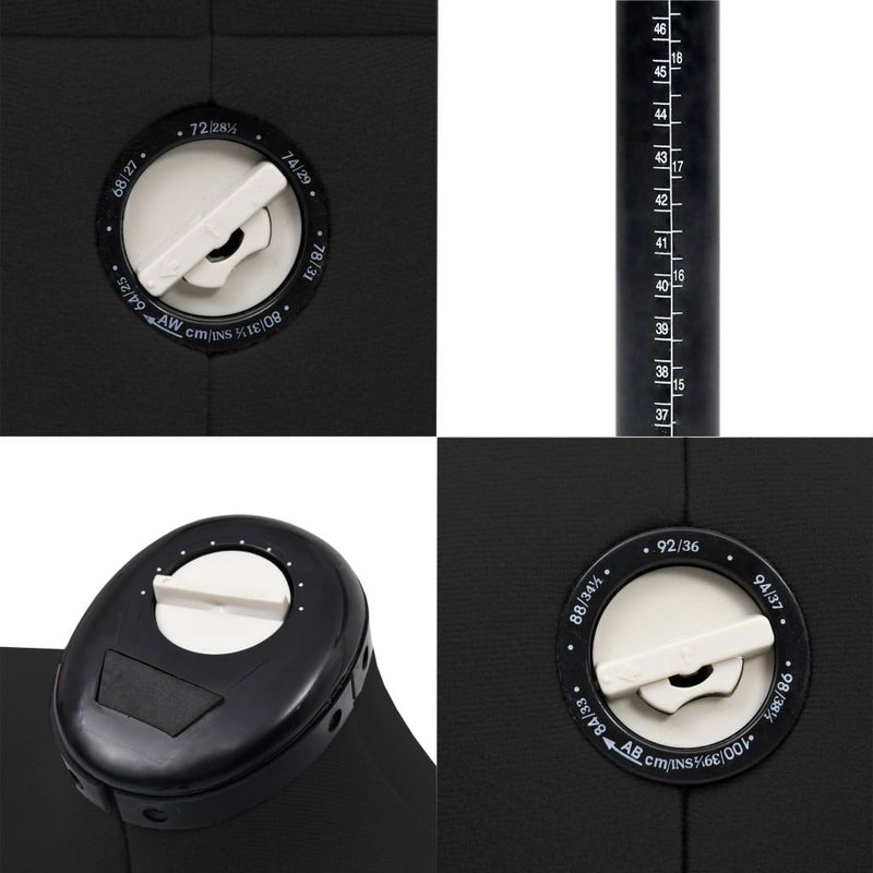 vidaXL Adjustable Dress Form Female Black S Size 33-40