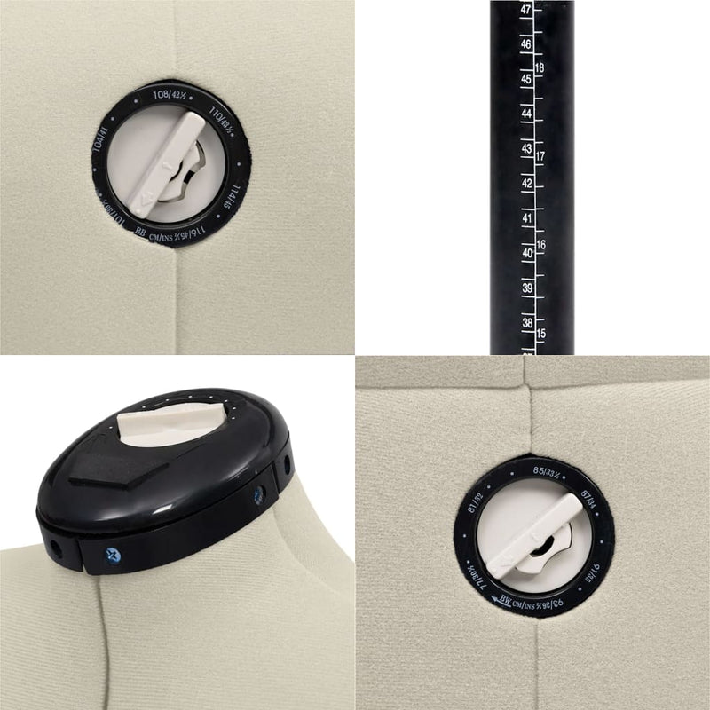 vidaXL Adjustable Dress Form Female Black S Size 33-40