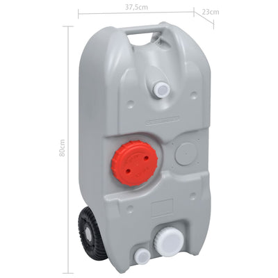 vidaXL Wheeled Water Tank for Camping 40 L Grey