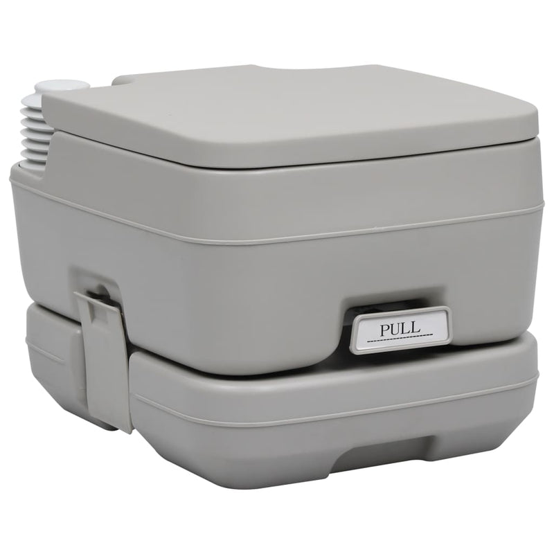 vidaXL Portable Camping Toilet Grey 10+10 L