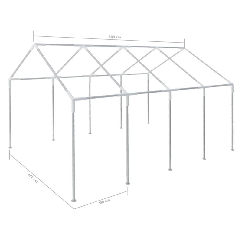 vidaXL Party Marquee White 8x4 m