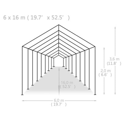 vidaXL Party Tent PE 6x16 m White