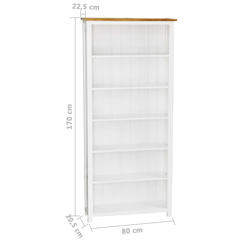 vidaXL 6-Tier Bookcase 80x22.5x170 cm Solid Wood Oak