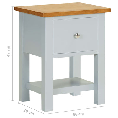 vidaXL Nightstand 36x30x47 cm Solid Oak Wood