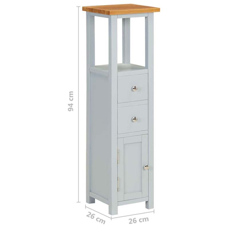 vidaXL Tall Chest of Drawers 26x26x94 cm Solid Oak Wood