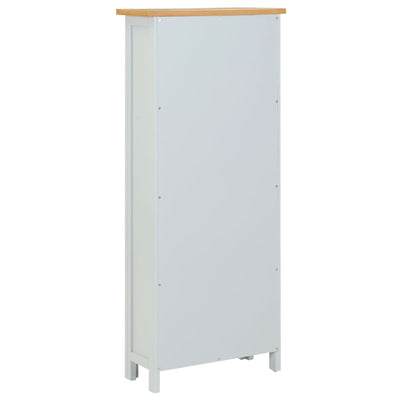 vidaXL Media Storage Cabinet 50x22x122 cm Solid Oak Wood