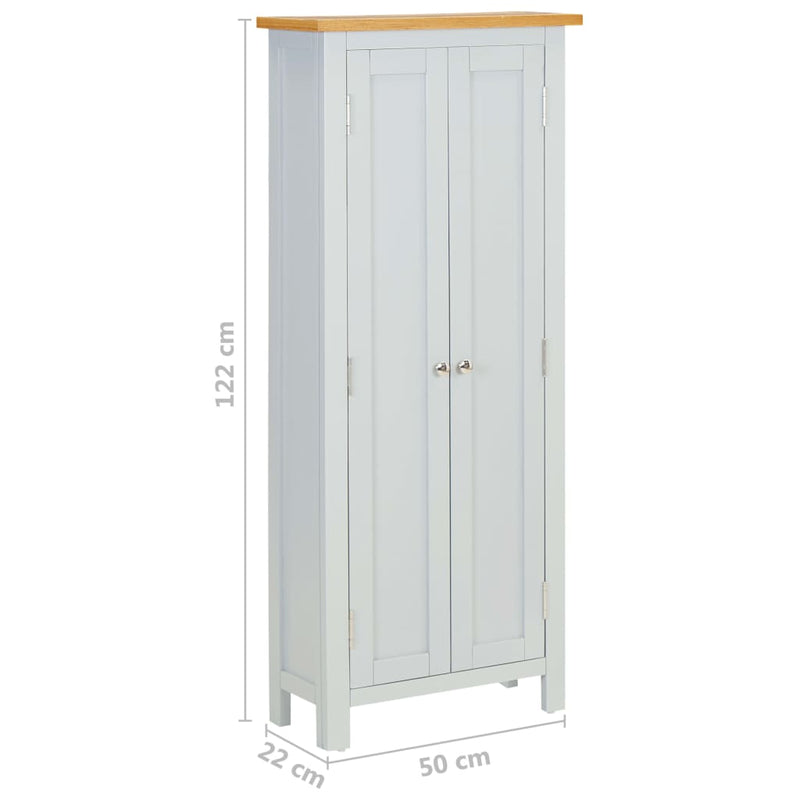 vidaXL Media Storage Cabinet 50x22x122 cm Solid Oak Wood