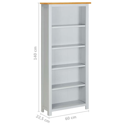 vidaXL 6-Tier Bookcase 80x22.5x170 cm Solid Oak Wood