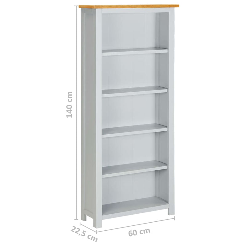 vidaXL 6-Tier Bookcase 80x22.5x170 cm Solid Oak Wood