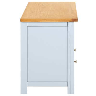 vidaXL TV Cabinet 90x35x48 cm Solid Oak Wood