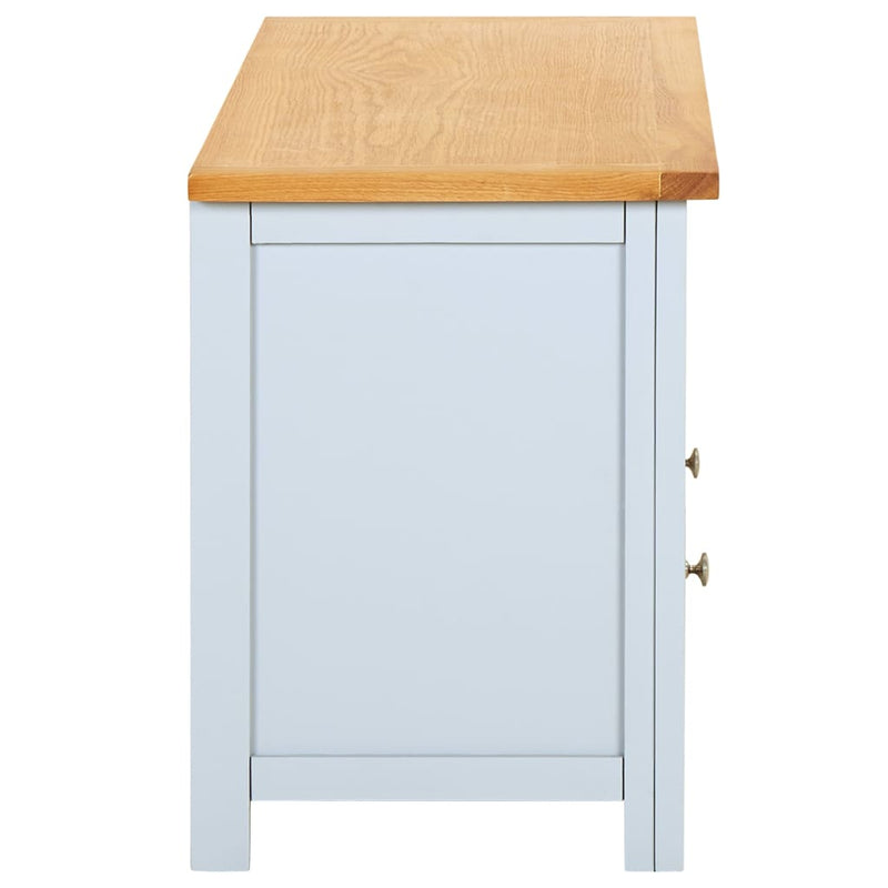 vidaXL TV Cabinet 90x35x48 cm Solid Oak Wood