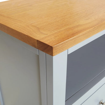 vidaXL TV Cabinet 90x35x48 cm Solid Oak Wood