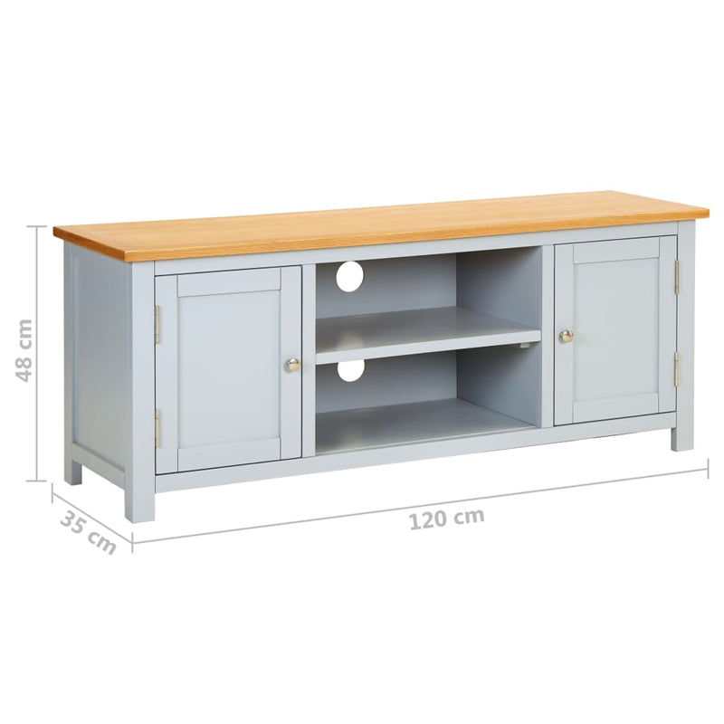 vidaXL TV Cabinet 120x35x48 cm Solid Oak Wood