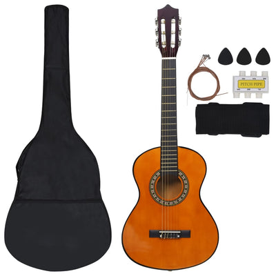 vidaXL 8 Piece Classical Guitar Beginner Set Blue 1/2 34"
