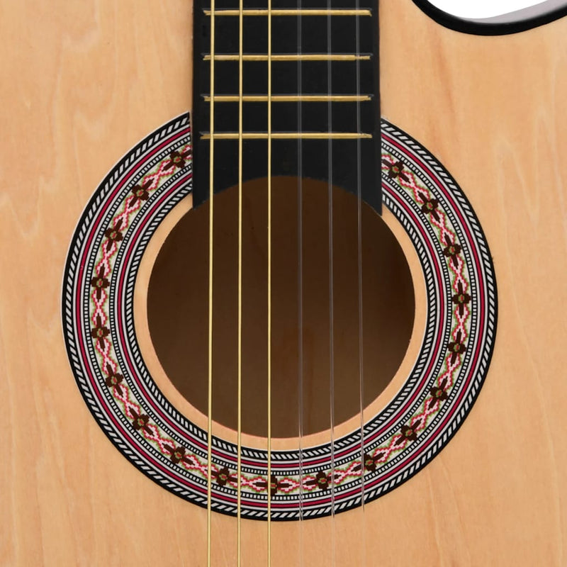 vidaXL 12 Piece Western Acoustic Cutaway Guitar Set with 6 Strings 38"