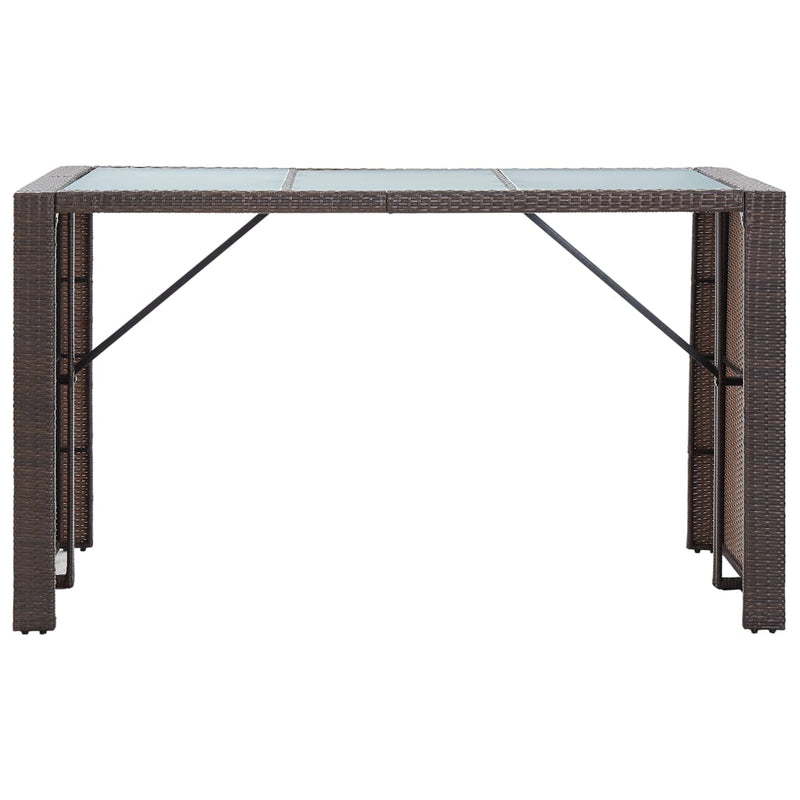 vidaXL 7 Piece Garden Bar Set with Cushions Poly Rattan Black