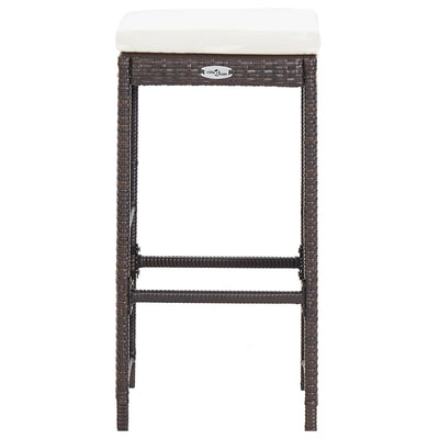 vidaXL 7 Piece Garden Bar Set with Cushions Poly Rattan Black