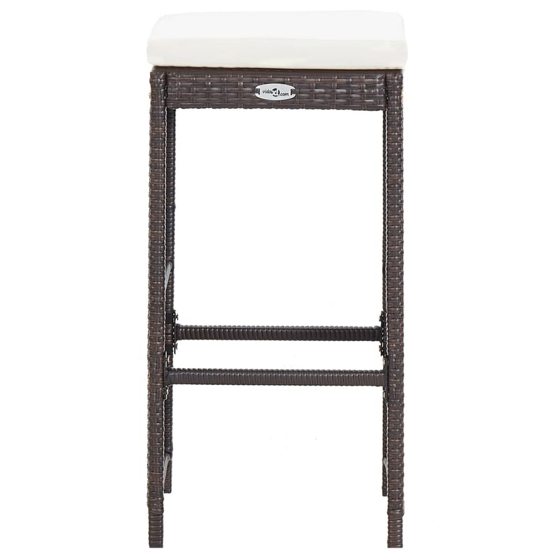 vidaXL 7 Piece Garden Bar Set with Cushions Poly Rattan Black