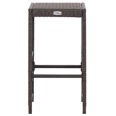 vidaXL 7 Piece Garden Bar Set with Cushions Poly Rattan Black