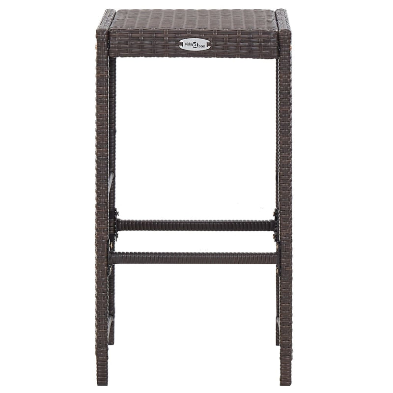 vidaXL 7 Piece Garden Bar Set with Cushions Poly Rattan Black