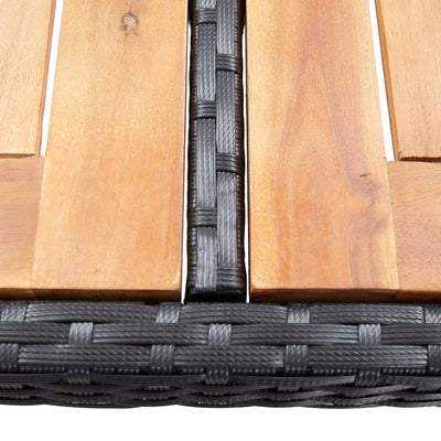 vidaXL 9 Piece Outdoor Bar Set Poly Rattan and Acacia Wood Black