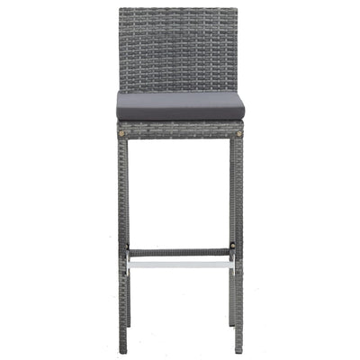 vidaXL 9 Piece Outdoor Bar Set Poly Rattan and Acacia Wood Black