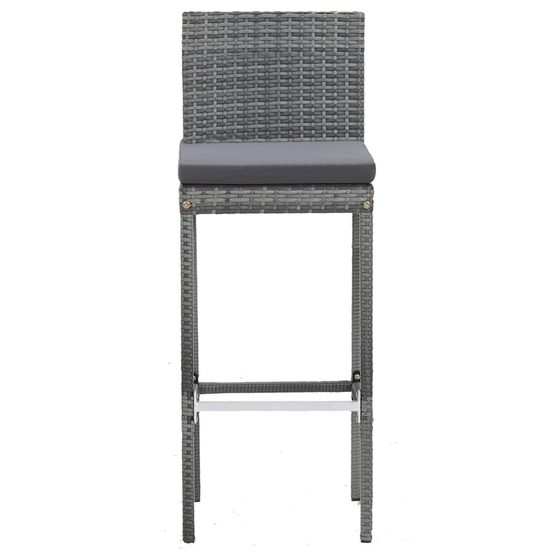 vidaXL 9 Piece Outdoor Bar Set Poly Rattan and Acacia Wood Black