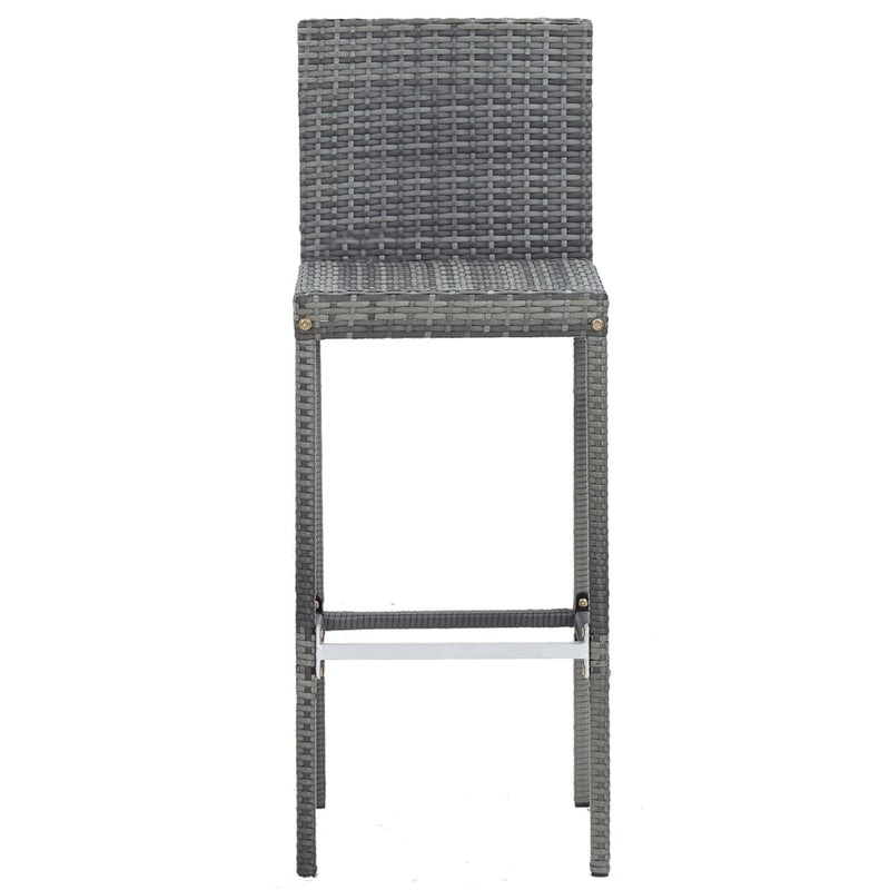 vidaXL 9 Piece Outdoor Bar Set Poly Rattan and Acacia Wood Black