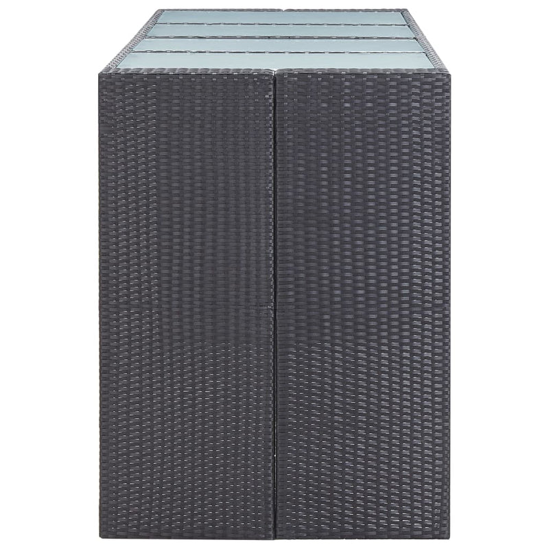 vidaXL 9 Piece Outdoor Bar Set Poly Rattan Black