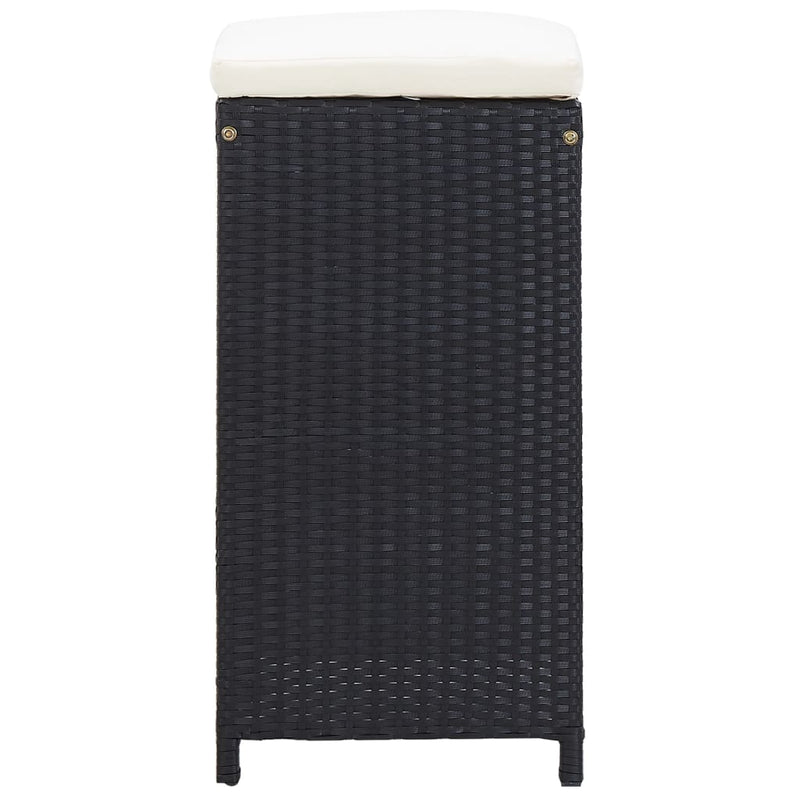 vidaXL 9 Piece Outdoor Bar Set Poly Rattan Black