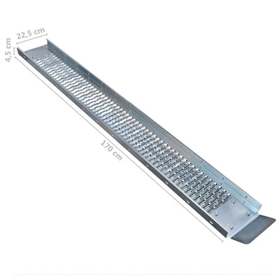 vidaXL Steel Loading Ramps 2 pcs 450 kg