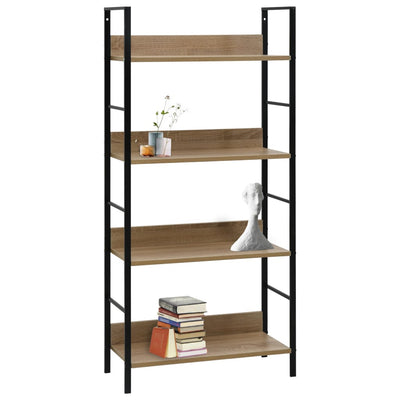 vidaXL 4-Layer Book Shelf Oak 60x27.6x124.5 cm Engineered Wood