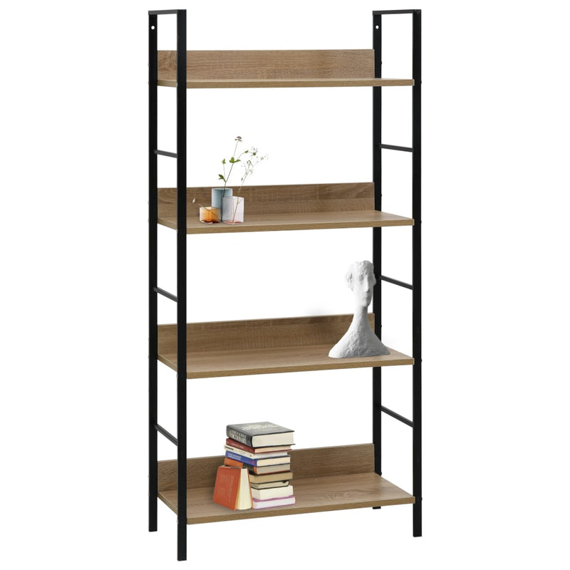 vidaXL 4-Layer Book Shelf Oak 60x27.6x124.5 cm Engineered Wood