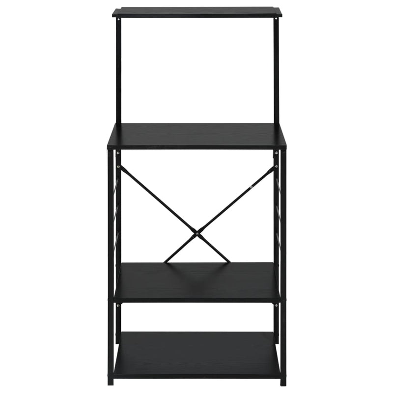 vidaXL Microwave Cabinet Black and Oak 60x39.6x123 cm Engineered Wood