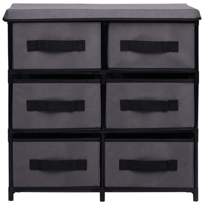 vidaXL Storage Cabinet with 6 Drawers 55x29x55 cm Grey Steel