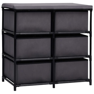 vidaXL Storage Cabinet with 6 Drawers 55x29x55 cm Grey Steel