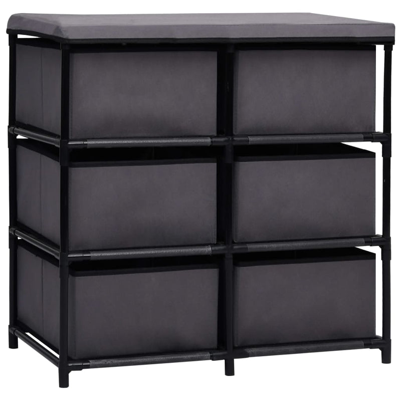 vidaXL Storage Cabinet with 6 Drawers 55x29x55 cm Grey Steel