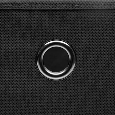vidaXL Storage Boxes with Lids 10 pcs Black 32x32x32 cm Fabric