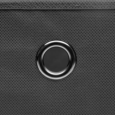 vidaXL Storage Boxes with Lids 10 pcs Black 32x32x32 cm Fabric