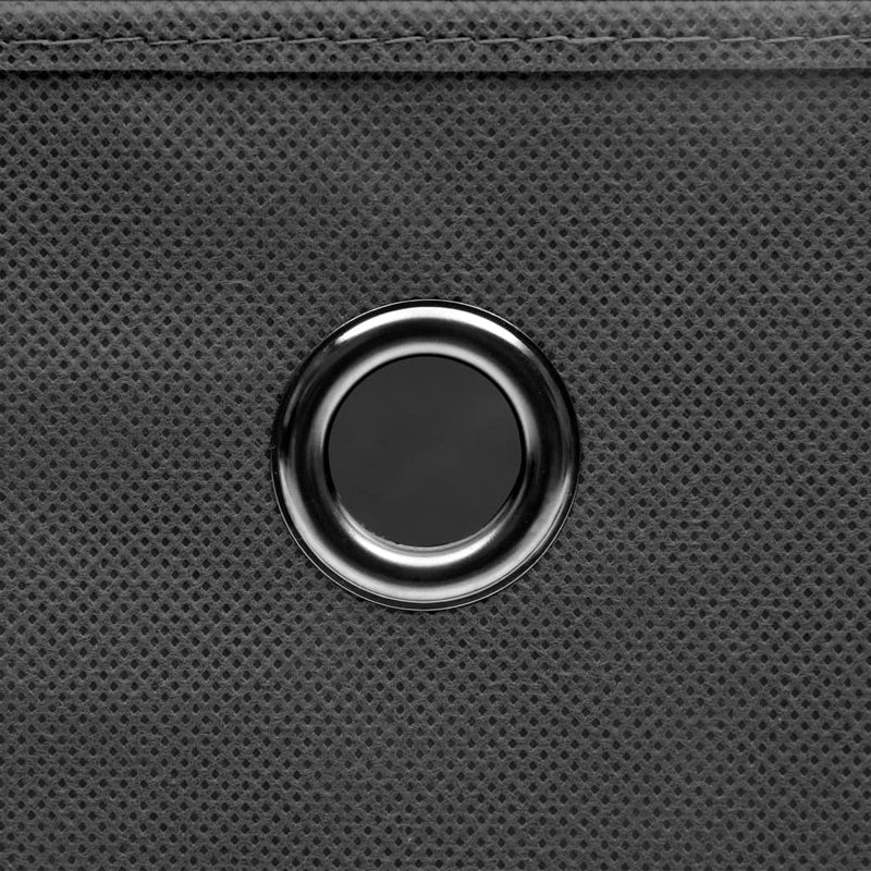 vidaXL Storage Boxes with Lids 10 pcs Black 32x32x32 cm Fabric