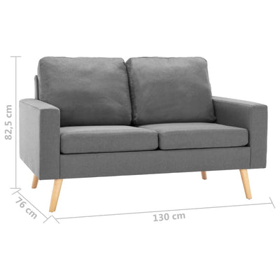vidaXL 2-Seater Sofa Black Fabric