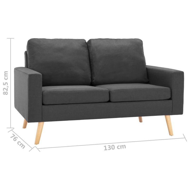 vidaXL 2-Seater Sofa Black Fabric