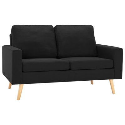 vidaXL 2-Seater Sofa Black Fabric