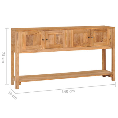 vidaXL Sideboard 140x30x75 cm Solid Teak Wood