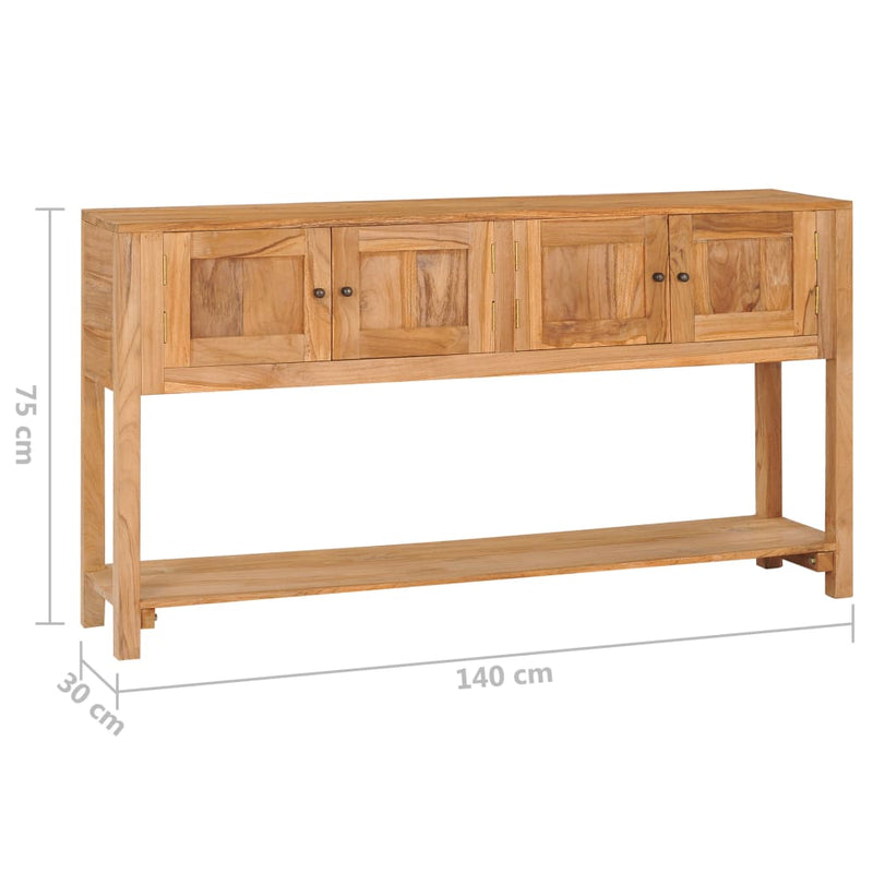 vidaXL Sideboard 140x30x75 cm Solid Teak Wood