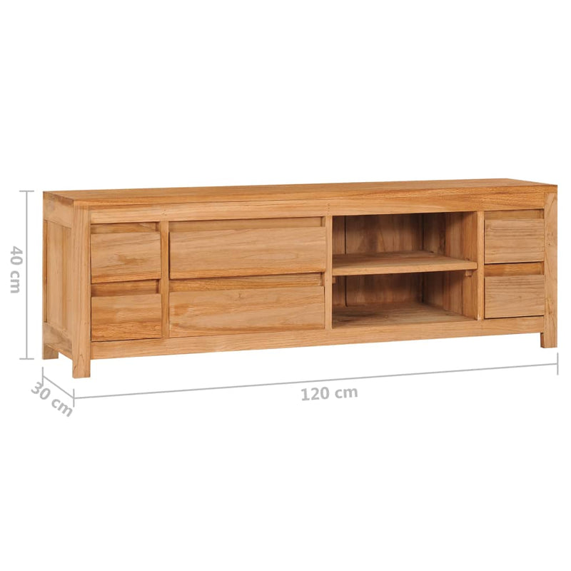 vidaXL TV Cabinet 120x30x40 cm Solid Teak Wood