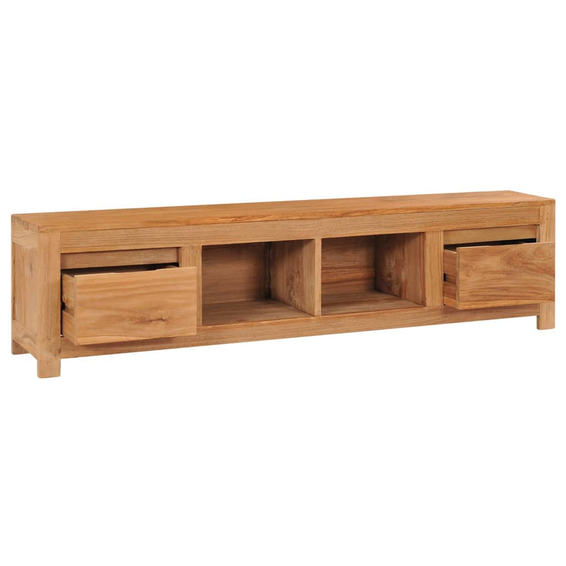 vidaXL TV Cabinet 115x30x35 cm Solid Teak Wood